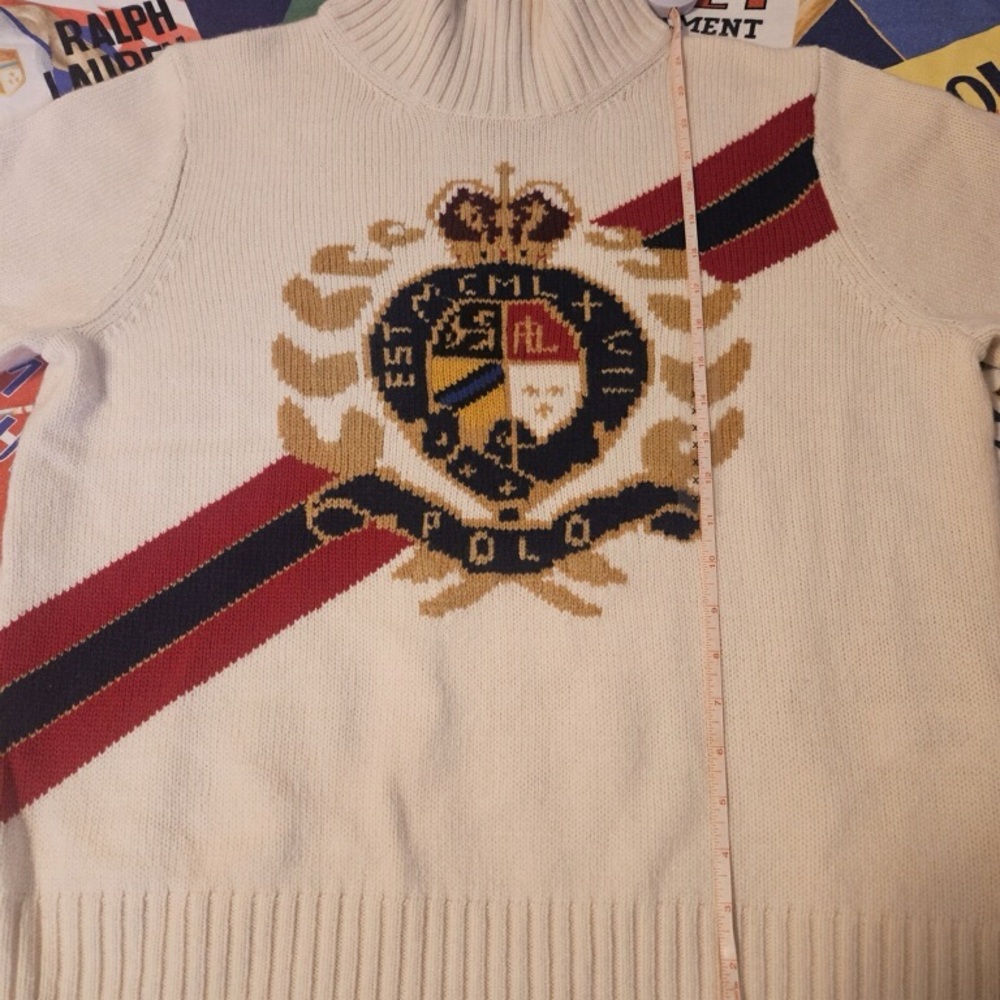 Polo by Ralph Lauren Cream Crest Turtleneck Sweater - Picture 4 of 11